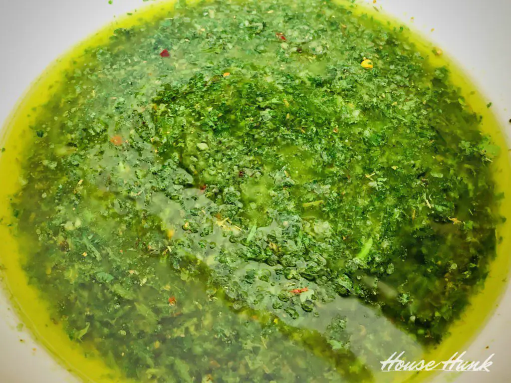 chimichurri sauce in a bowl