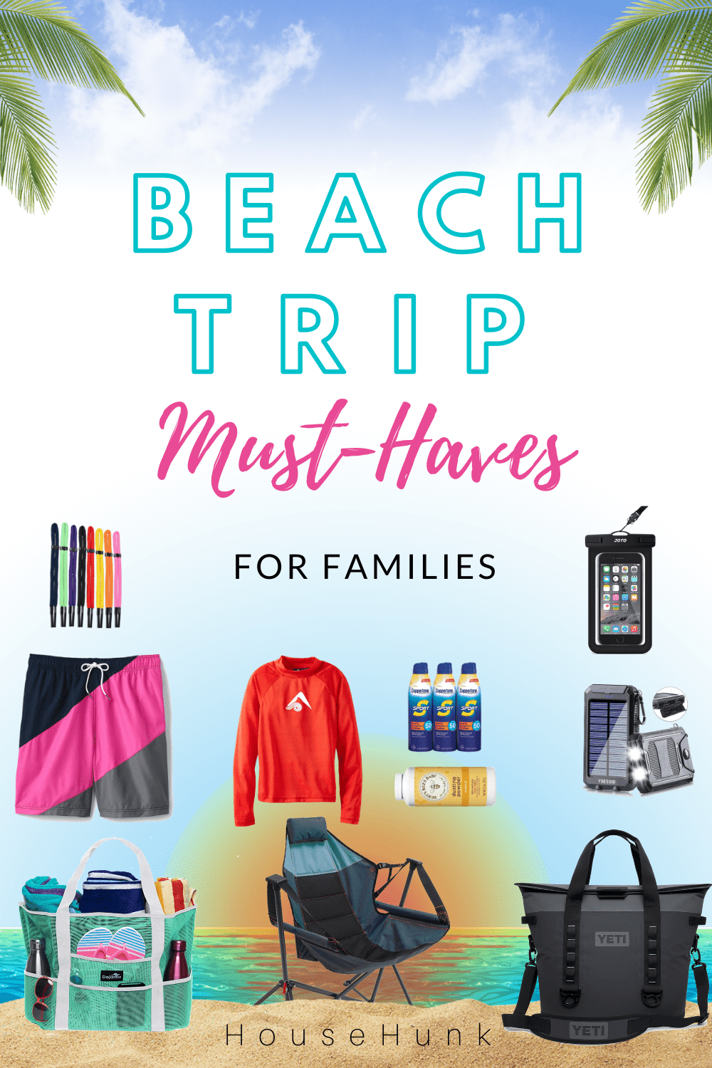 Beach Trip Must-Have's Pinterest Pin