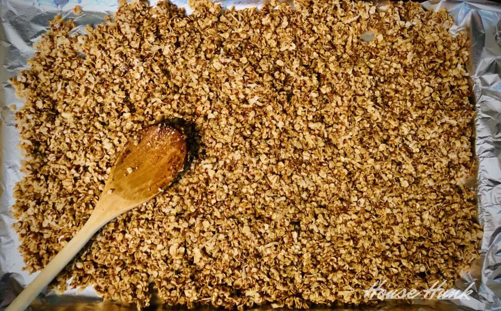 Nut-free Granola Recipe on a baking sheet
