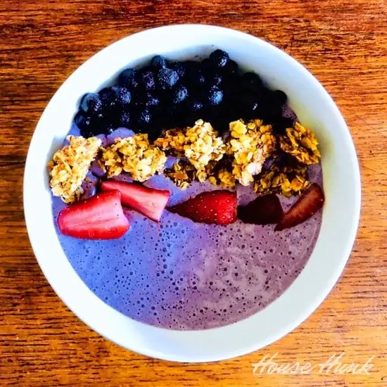 Nut-free Granola in a smoothie bowl