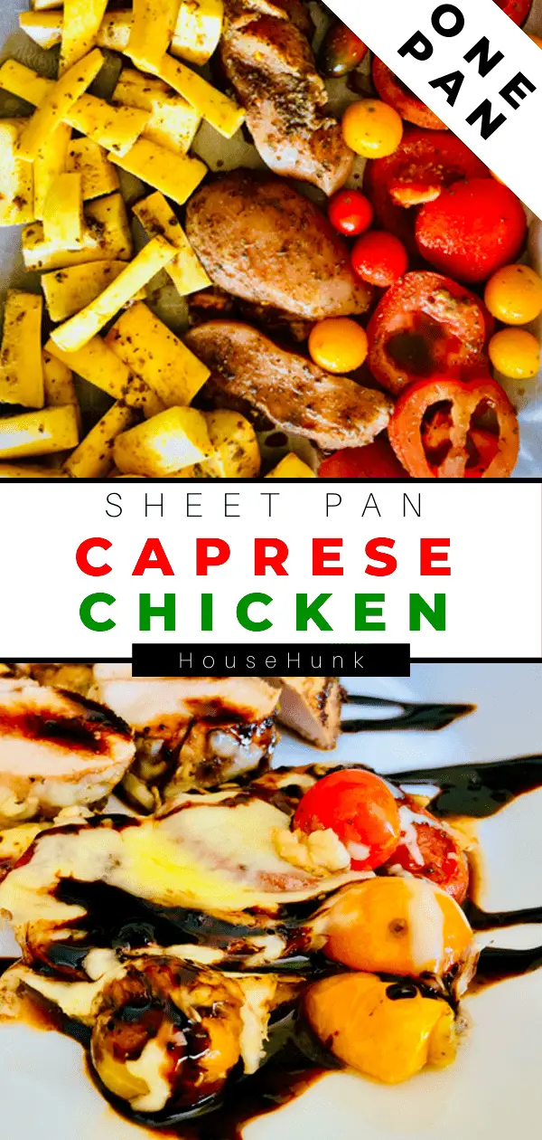 Sheet Pan Caprese Chicken Pinterest Pin