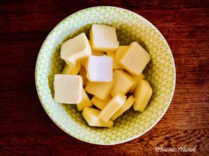 bowl of butter slices