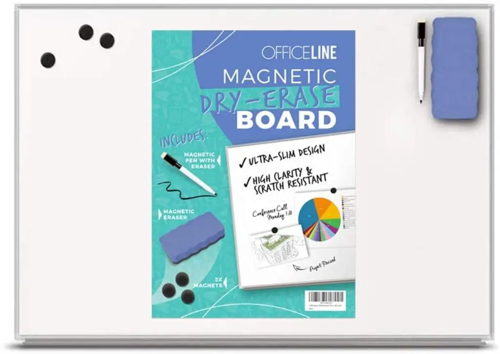 Officeline Ultra-Slim, Lightweight Magnetic Dry Erase Board & Accessories