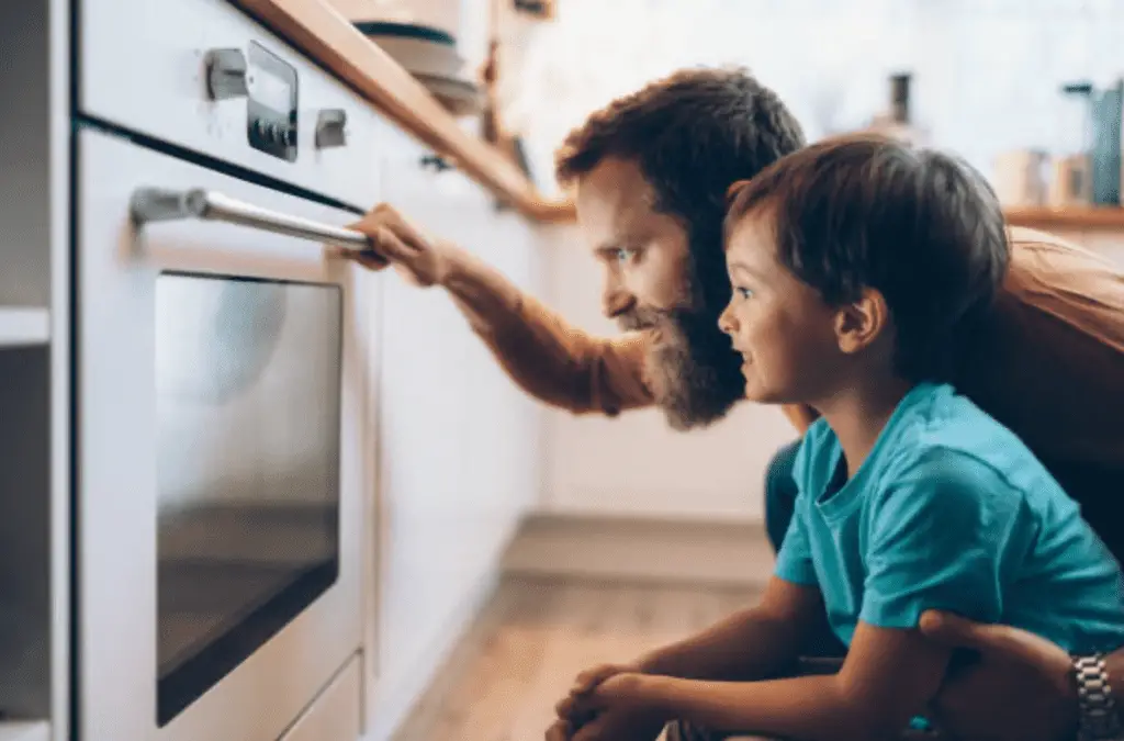 Dad and Son Cooking Dinner