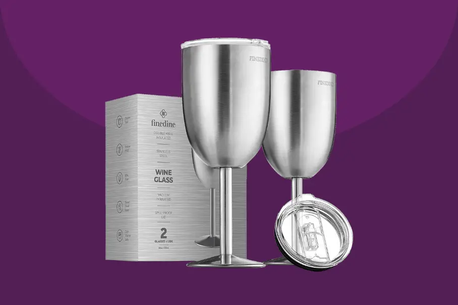 FineDine Stainless Steel Wineglasses