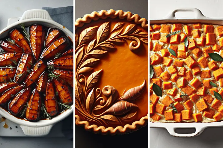A collage of Easy Thanksgiving Sweet Potato Recipes