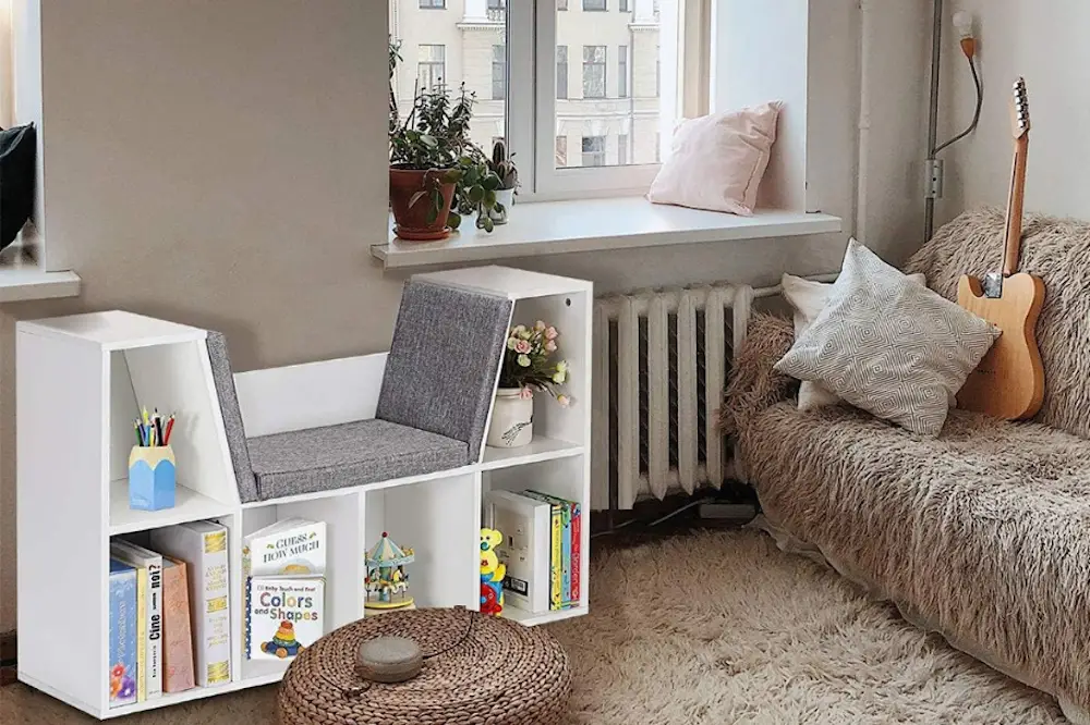 Kids Bookcase w:Cushioned Reading Nook