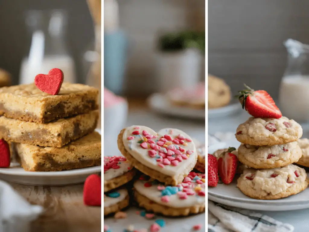 Collage of Easy Valentines Day Cookie Recipes