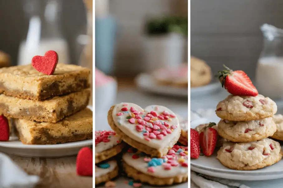 Collage of Easy Valentines Day Cookie Recipes